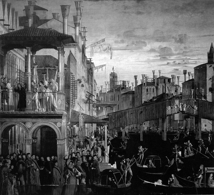 Витторе Карпаччо. "Чудо с реликвией Святого Креста у моста Риальто", 1494