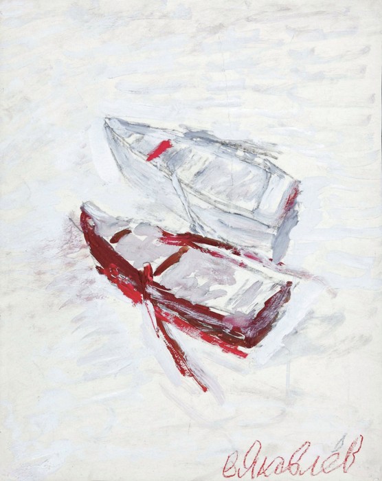 Владимир Яковлев. Две лодки. 1970-е гг. Бумага, гуашь